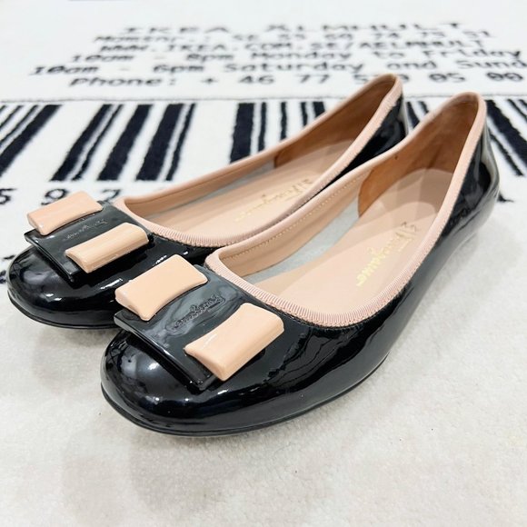 Salvatore Ferragamo Patent Leather Ballet Flats - Picture 1 of 10